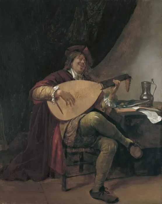 Framed Print : Self-Portrait playing the Lute, ca 1665. Artist: Steen, Jan Havicksz (1626-1679) Framed Print : Self-Portrait playing the Lute, ca 1665. Artist: Steen, Jan Havicksz (1626-1679)