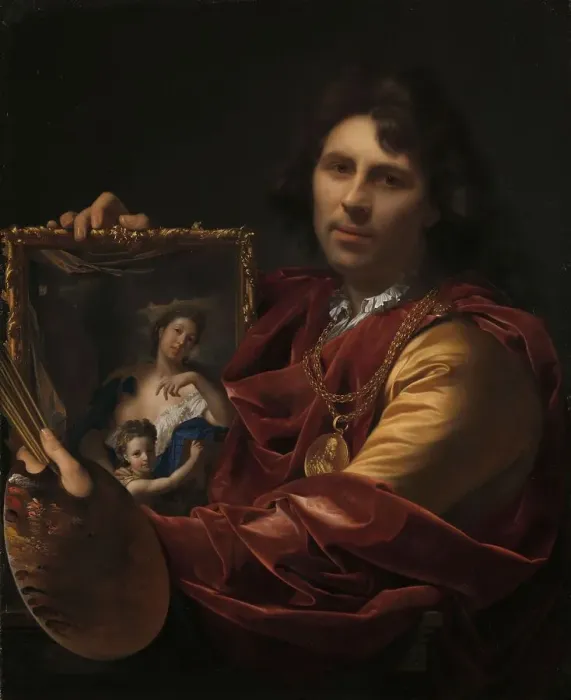 Framed Print : Self-portrait with the Portrait of his Wife, Margaretha van Rees, and their Daughter Maria, 1699. Creator: Adriaen van der Werff Framed Print : Self-portrait with the Portrait of his Wife, Margaretha van Rees, and their Daughter Maria, 1699. Creator: Adriaen van der Werff