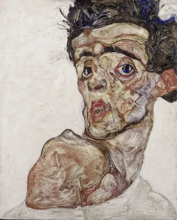 Framed Print : Self-Portrait with Raised Bare Shoulder, 1912 Framed Print : Self-Portrait with Raised Bare Shoulder, 1912