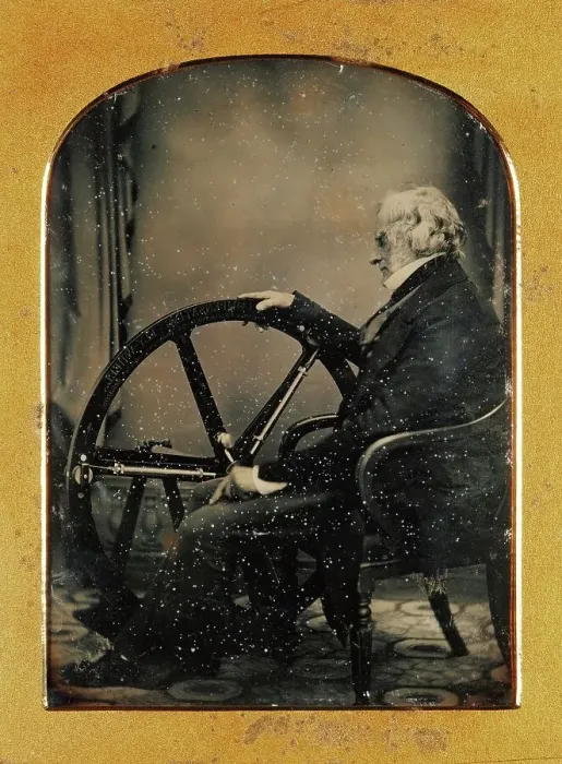Framed Print : Self-Portrait with a Recent Invention, about 1854. Creator: William Constable