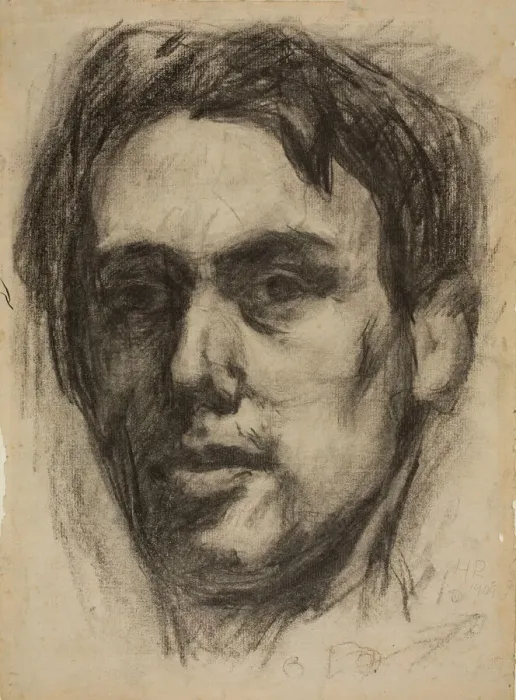 Framed Print : Self-Portrait (recto), Sketch (verso), 1909. Creator: Hans Richter Framed Print : Self-Portrait (recto), Sketch (verso), 1909. Creator: Hans Richter