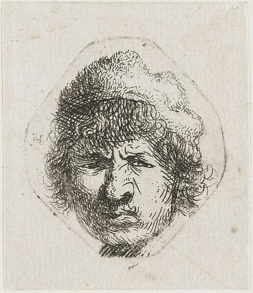 Self-portrait scowling, ca 1631. Creator: Rembrandt van Rhijn (1606-1669)