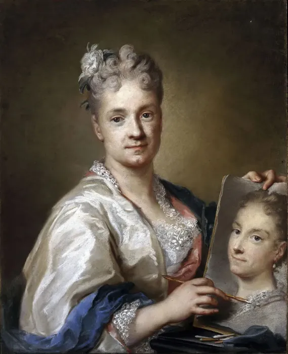 Framed Print : Self-portrait with sisters portrait, 1715 Framed Print : Self-portrait with sisters portrait, 1715