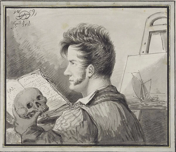 Self-portrait with skull, 1809