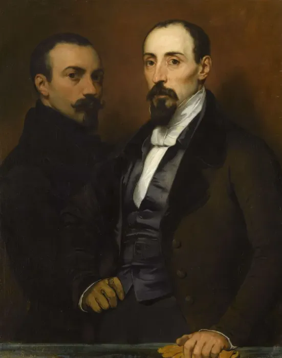 Framed Print : Self-Portrait with his son Achille, 1836. Creator: Deveria, Eugene (1805-1865) Framed Print : Self-Portrait with his son Achille, 1836. Creator: Deveria, Eugene (1805-1865)