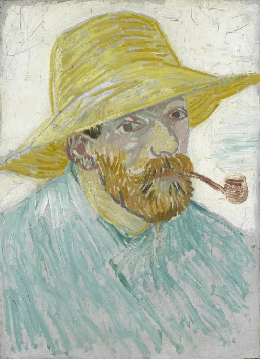 Framed Print : Self-Portrait with Straw Hat and Pipe Framed Print : Self-Portrait with Straw Hat and Pipe