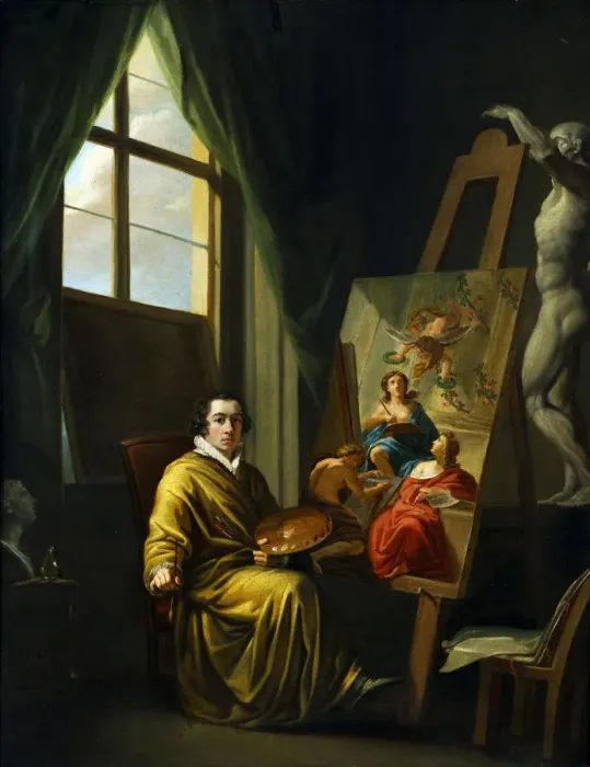 Framed Print : Self-Portrait in his Studio, 1808-1810. Creator: Abel, Joseph (1764-1818) Framed Print : Self-Portrait in his Studio, 1808-1810. Creator: Abel, Joseph (1764-1818)