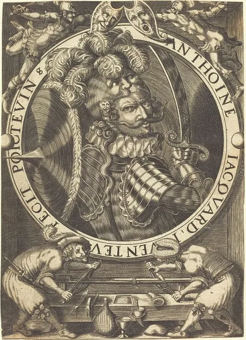 Framed Print : Self-Portrait (The Trade Card of Anthoine Jacquard). Creator: Antoine Jacquard Framed Print : Self-Portrait (The Trade Card of Anthoine Jacquard). Creator: Antoine Jacquard