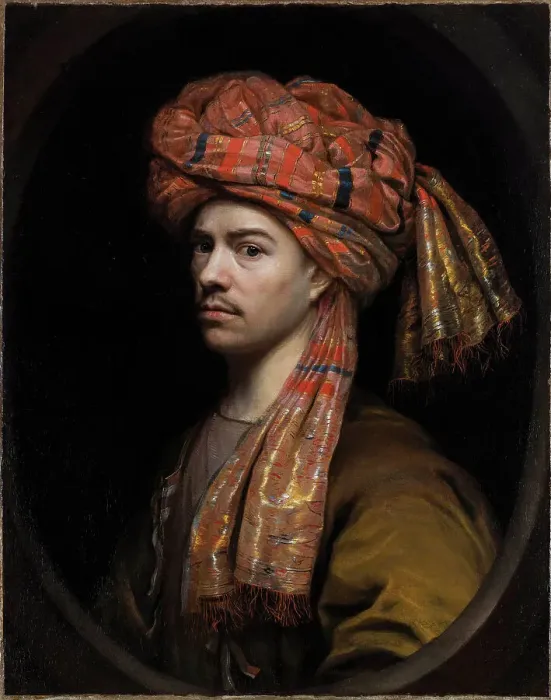 Framed Print : Self-portrait with turban. Creator: Vaillant, Wallerant (1623-1677) Framed Print : Self-portrait with turban. Creator: Vaillant, Wallerant (1623-1677)