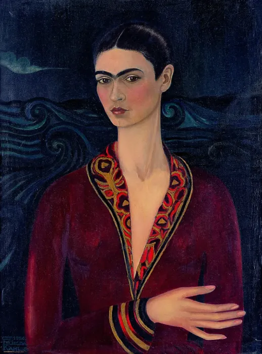 Framed Print : Self-Portrait with a Velvet Dress, 1926. Creator: Frida Kahlo Framed Print : Self-Portrait with a Velvet Dress, 1926. Creator: Frida Kahlo
