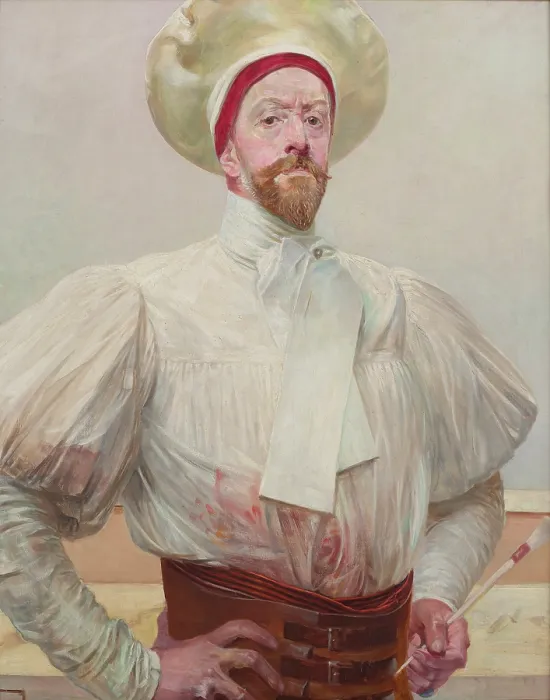 Framed Print : Self-Portrait in a White Attire, 1914. Creator: Jacek Malczewski Framed Print : Self-Portrait in a White Attire, 1914. Creator: Jacek Malczewski