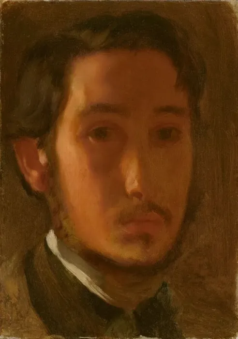 Framed Print : Self-Portrait with White Collar, c. 1857. Creator: Edgar Degas Framed Print : Self-Portrait with White Collar, c. 1857. Creator: Edgar Degas