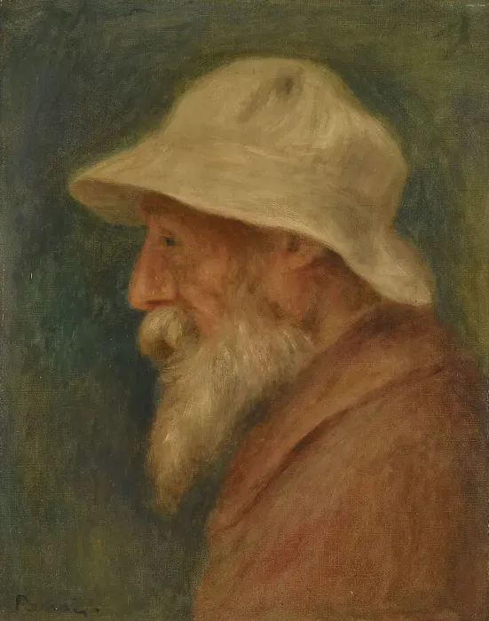 Framed Print : Self-portrait with white hat, 1910. Artist: Renoir, Pierre Auguste (1841-1919) Framed Print : Self-portrait with white hat, 1910. Artist: Renoir, Pierre Auguste (1841-1919)
