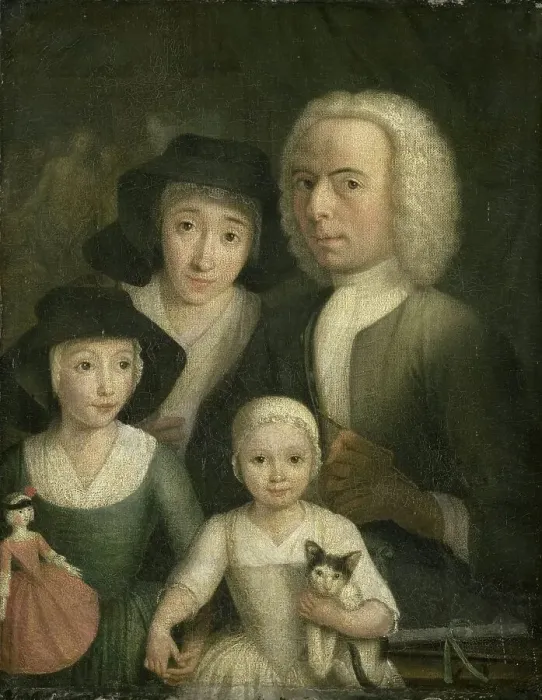 Framed Print : Self Portrait with his Wife Sanneke van Bommel and their two Children, 1761-1784. Creator: Hendrik Spilman Framed Print : Self Portrait with his Wife Sanneke van Bommel and their two Children, 1761-1784. Creator: Hendrik Spilman