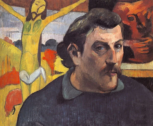 Self-portrait with the Yellow Christ. Artist: Gauguin, Paul Eugene Henri (1848-1903)