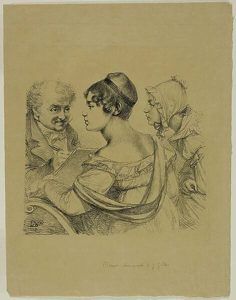 Self-Portrait with Two Young Ladies, c. 1816–17. Creator: Vivant Denon