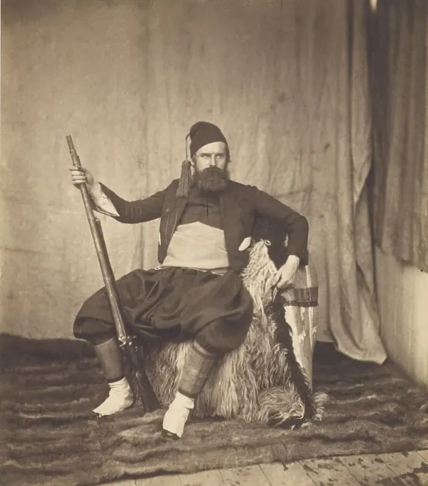Framed Print : Self-Portrait in Zouave Uniform, 1855. Creator: Roger Fenton Framed Print : Self-Portrait in Zouave Uniform, 1855. Creator: Roger Fenton