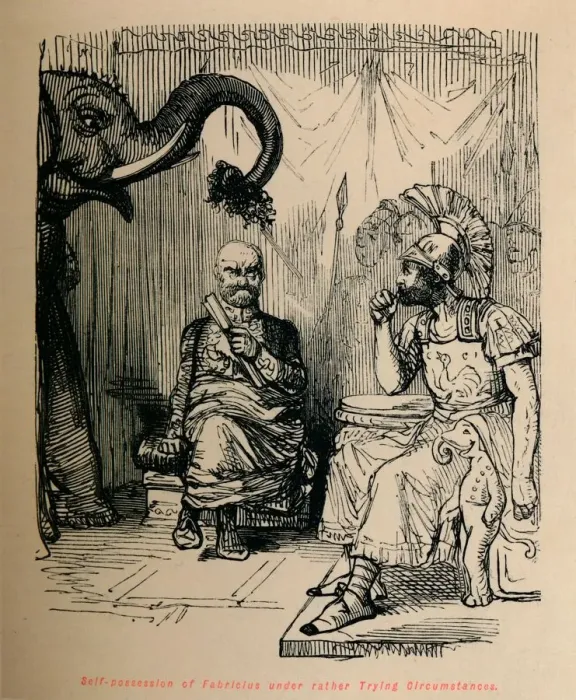 Framed Print : Self-posession of Fabricius under rather Trying Circumstances, 1852. Artist: John Leech Framed Print : Self-posession of Fabricius under rather Trying Circumstances, 1852. Artist: John Leech