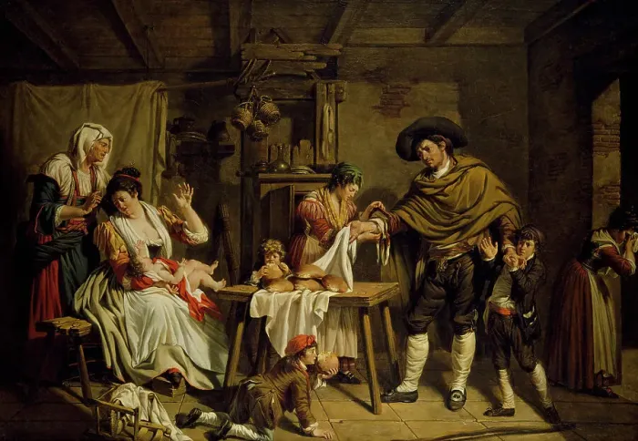 Framed Print : The Self-sacrifice of a father, 1784. Creator: Jacques Henri Sablet Framed Print : The Self-sacrifice of a father, 1784. Creator: Jacques Henri Sablet