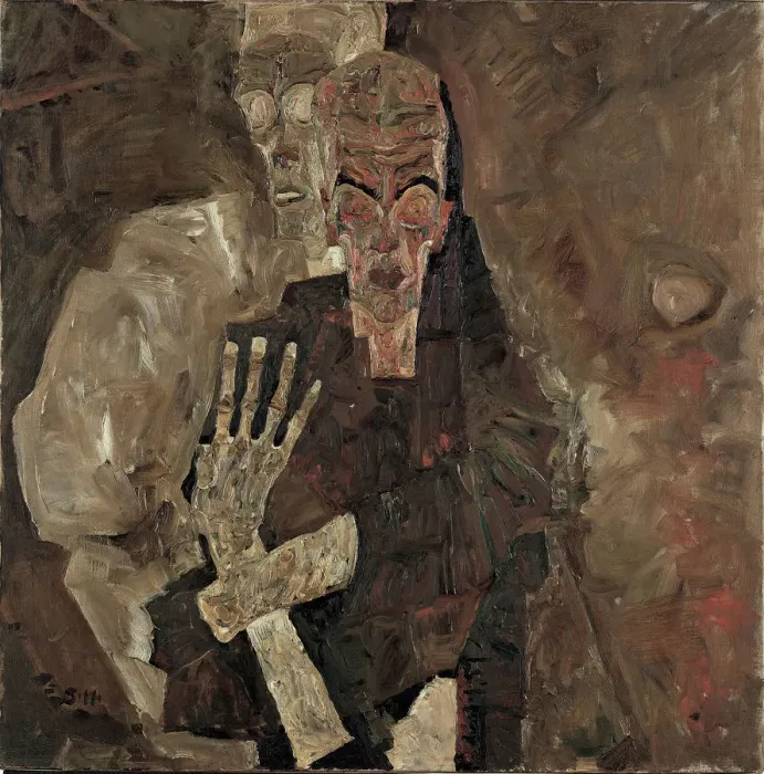 Framed Print : Self Seers II (Death and Man), 1911. Artist: Schiele, Egon (1890?1918) Framed Print : Self Seers II (Death and Man), 1911. Artist: Schiele, Egon (1890?1918)