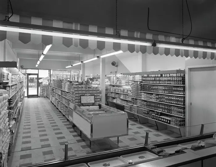 Framed Print : Self service shopping, Carlines store, Goldthorpe, South Yorshire, 1961 Artist: Michael Framed Print : Self service shopping, Carlines store, Goldthorpe, South Yorshire, 1961 Artist: Michael