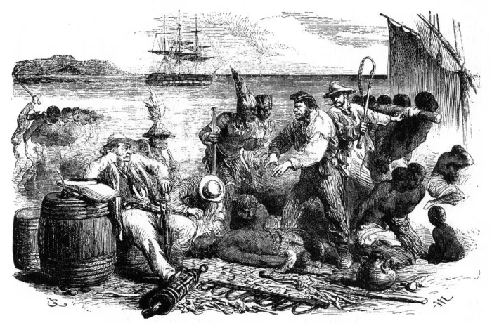 Framed Print : The selling and branding of slaves before being put aboard a ship, 1965 Framed Print : The selling and branding of slaves before being put aboard a ship, 1965