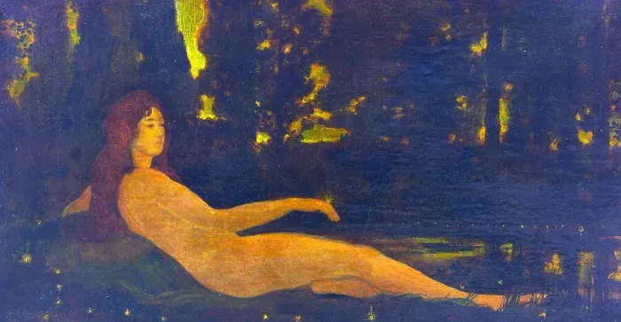 Framed Print : Semele or Fireflies, 1907. Creator: Arthur Davies Framed Print : Semele or Fireflies, 1907. Creator: Arthur Davies