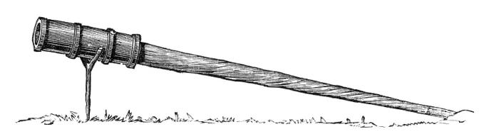 Framed Print : Semi-portable cannon, on forked rest (14th century), 1881. Creator: Unknown Framed Print : Semi-portable cannon, on forked rest (14th century), 1881. Creator: Unknown