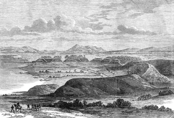 Framed Print : The semicircular rampart at the Dannewerk, near Bustrup, 1864. Creator: Unknown Framed Print : The semicircular rampart at the Dannewerk, near Bustrup, 1864. Creator: Unknown