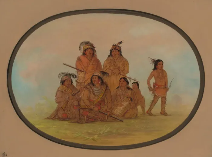 Framed Print : Seminolee Indians, Prisoners at Fort Moultrie, 1861 / 1869. Creator: George Catlin Framed Print : Seminolee Indians, Prisoners at Fort Moultrie, 1861 / 1869. Creator: George Catlin