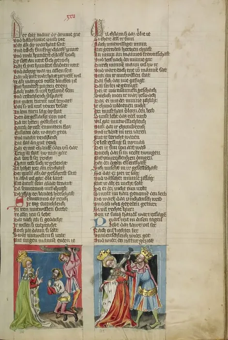Framed Print : Semiramis Ordering the Death of the King: Semiramis Killed by her Son; Weltchronik, about 1400-1410. Creator: Unknown Framed Print : Semiramis Ordering the Death of the King: Semiramis Killed by her Son; Weltchronik, about 1400-1410. Creator: Unknown