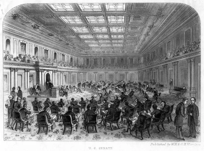 Framed Print : The US Senate, 19th century Framed Print : The US Senate, 19th century