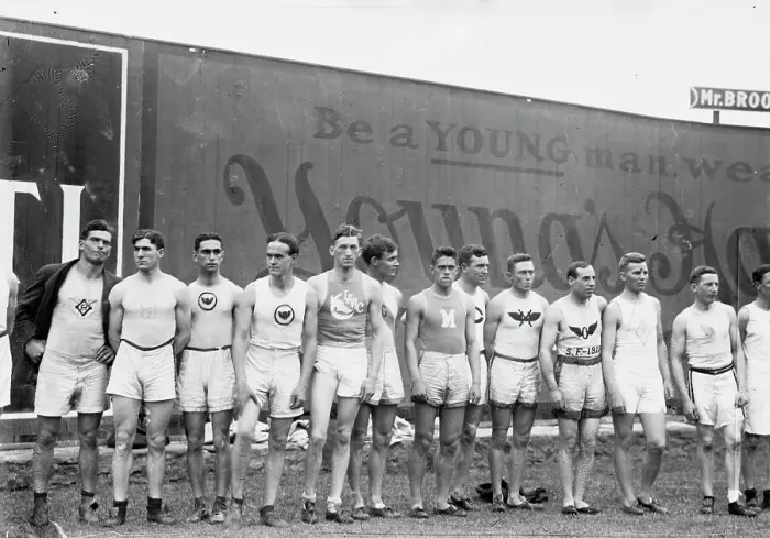 Framed Print : Send off of Olympic Athletes, 1912. Creator: Bain News Service Framed Print : Send off of Olympic Athletes, 1912. Creator: Bain News Service