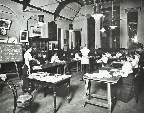 Senior dressmaking class, Ackmar Road Evening Institute for Women, London, 1914