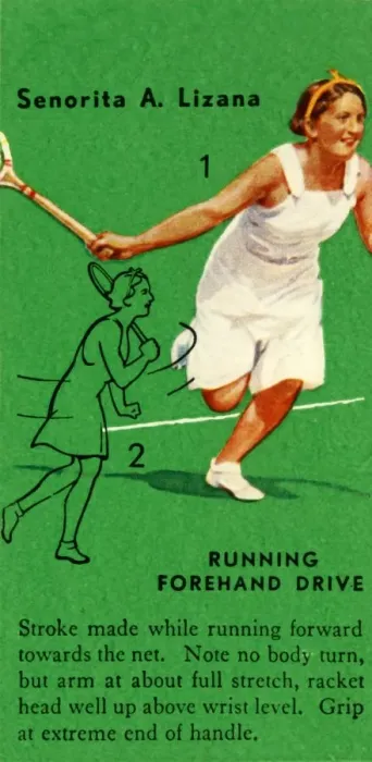 Framed Print : Senorita A. Lizana - Running Forehand Drive, c1935. Creator: Unknown Framed Print : Senorita A. Lizana - Running Forehand Drive, c1935. Creator: Unknown
