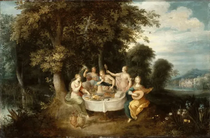 Framed Print : The five senses. Artist: Govaerts, Abraham (1589-1626) Framed Print : The five senses. Artist: Govaerts, Abraham (1589-1626)