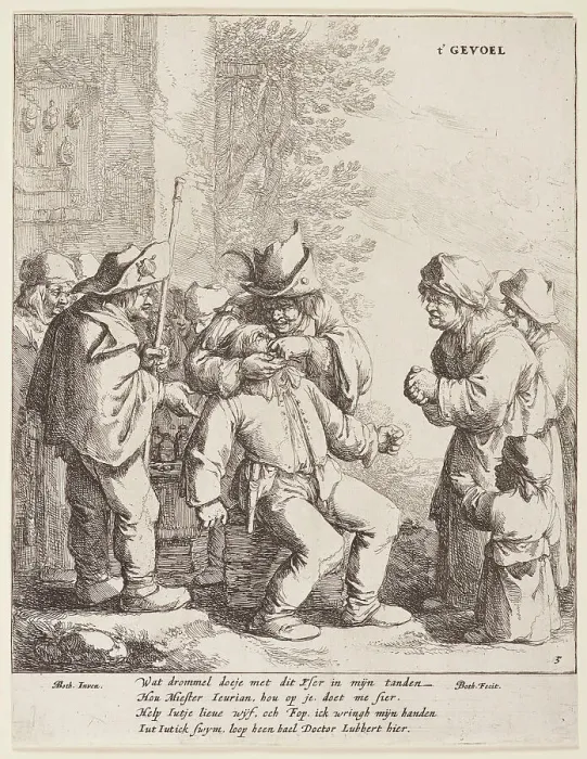 Framed Print : The five senses (touch), 1642-1650. Creator: Jan Dirksz Both Framed Print : The five senses (touch), 1642-1650. Creator: Jan Dirksz Both