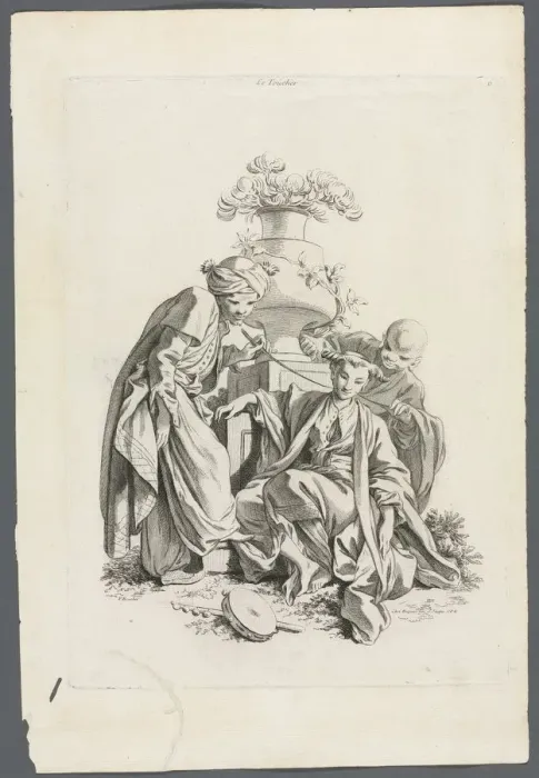 Framed Print : The Senses: Touch (after Boucher), 1700s. Creator: Gabriel Huquier (French, 1695-1772) Framed Print : The Senses: Touch (after Boucher), 1700s. Creator: Gabriel Huquier (French, 1695-1772)