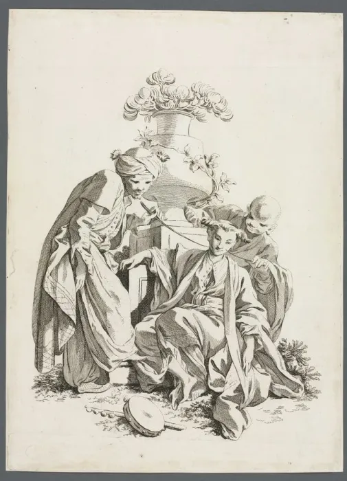 Framed Print : The Senses: Touch (after Boucher). Creator: Gabriel Huquier (French, 1695-1772) Framed Print : The Senses: Touch (after Boucher). Creator: Gabriel Huquier (French, 1695-1772)