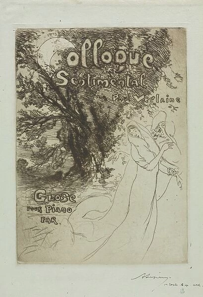 Sentimental Colloquy of Paul Verlaine, 1897. Creator: Auguste Louis Lepere (French