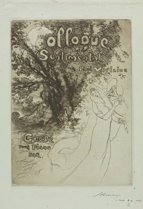 Framed Print : Sentimental Colloquy of Paul Verlaine, 1897. Creator: Auguste Louis Lepere (French Framed Print : Sentimental Colloquy of Paul Verlaine, 1897. Creator: Auguste Louis Lepere (French