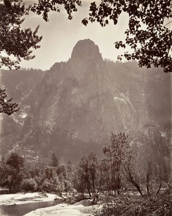 Framed Print : Sentinel Rock, Yosemite, ca. 1872, printed ca. 1876. Creator: Attributed to Carleton E Framed Print : Sentinel Rock, Yosemite, ca. 1872, printed ca. 1876. Creator: Attributed to Carleton E