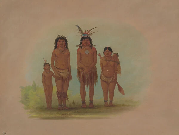 Four Sepibo Indians, 1854 / 1869. Creator: George Catlin