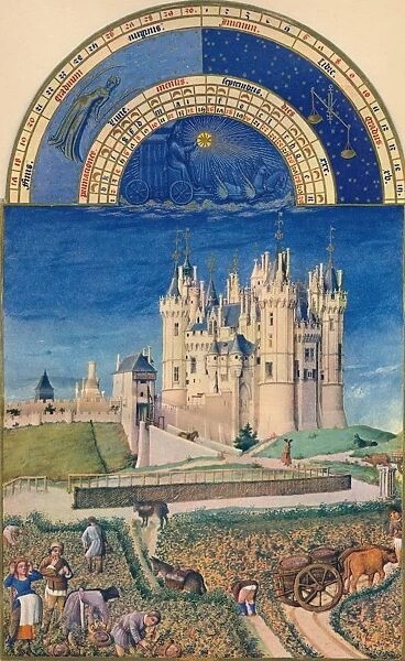 September - the Chateau de Saumur, 15th century, (1939). Creators: Paul Limbourg, Jean Colombe