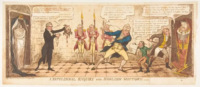 Framed Print : A Sepulchral Enquiry into English History, June 1, 1813. Creator: George Cruikshank Framed Print : A Sepulchral Enquiry into English History, June 1, 1813. Creator: George Cruikshank