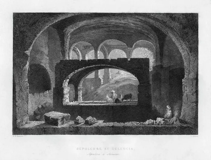 Framed Print : A sepulchre at Seleucia, Mesopotamia (Iraq  /  Iran), 1841. Artist: T Dixon