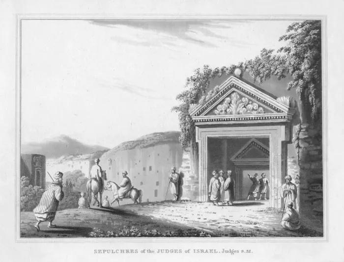 Framed Print : Sepulchres of the Judges of Israel. Judges 8. 32. 1830. Artist: J Clarke Framed Print : Sepulchres of the Judges of Israel. Judges 8. 32. 1830. Artist: J Clarke