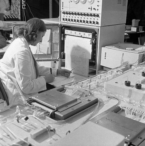 A Sequential Multi Analyser Machine at Rotherham General Infirmary, 1967. Artist