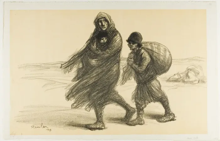 Framed Print : Serbian Exodus, plate twenty-one from Actualites, 1915, published January 1916 Framed Print : Serbian Exodus, plate twenty-one from Actualites, 1915, published January 1916