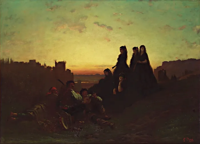 Framed Print : The Serenade, c1863. Creator: Dore, Gustave (1832-1883) Framed Print : The Serenade, c1863. Creator: Dore, Gustave (1832-1883)